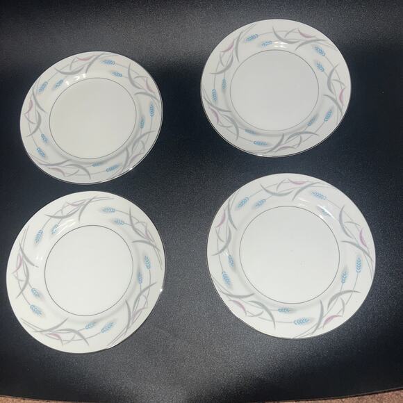 Set of 4 Valmont China Japan Royal Wheat Dessert 6.5" Plates - Picture 1 of 5